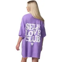Worldclassca T-Shirt Worldclassca Oversized Print LOVE CLUB T-Shirt lang Sommer Oberteil