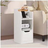 Yaheetech Nachttisch Beistelltisch mit Schublade & Ablage & Staufach (1-St), Schmale Nachtkonsole für Schlafzimmer/Wohnzimmer