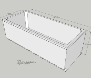 Neuesbad Wannenträger für Bette Free 170x75 SW11464