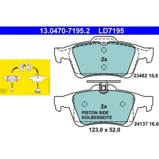 ATE Ceramic Bremsbel?ge hinten Ford Mazda Opel Saab Volvo