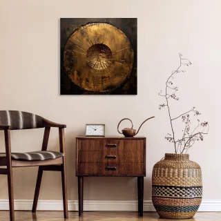 queence Acrylglasbild "Abstrakte Kunst in Gold" Abstrakt  Abstrakte  Formen  Gemälde  Kunst 1 Stk. tlg. HD Premium Kunstdruck in Galeriequalität