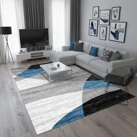 Vimoda Läufer Wohnzimmer Teppich Kurzflor, geometrisches Look, Rechteckig, Höhe: 5 mm, Läufer Moderner Meliert Muster für Küche und Schlafzimmer