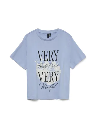 VERO MODA - VMYMA METTE SS TOP BOX JRS Brunnera Blue - Gr. - L