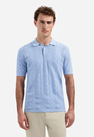 No Excess - Pullover Short Sleeve Polo Relief blue - Gr. - M