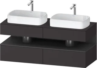 Duravit Qatego Konsolenwaschtischunterbau wandhängend Graphit Supermatt 1400x550x600 mm - QA47670498 QA4767049800000