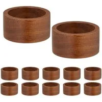 relaxdays Serviettenring Serviettenringe im 12er Set, Holz