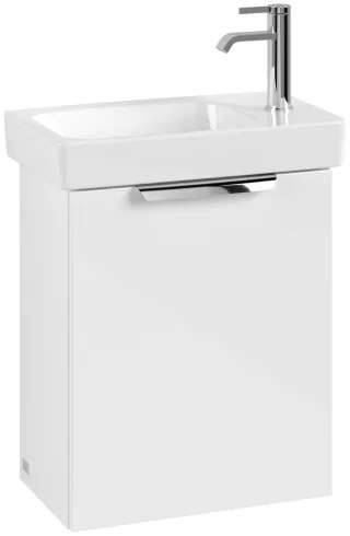 Villeroy & Boch Set LineUp 450mm mit Spiegel Anschlag rechts Glossy White S00801DHR1