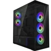 Xtender VG Mirror Black Design, Tower-Gehäuse schwarz, Tempered Glass x 2 (verspiegelt)
