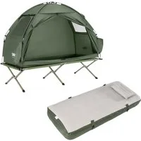 SoBuy Angelzelt OGS32-II-TP, Campingzelt mit Luftmatratze, Campingbett-Set, Personen: 1 (1er Set), Mit Faltgestell und Zubehör für komfortables Outdoor-Camping