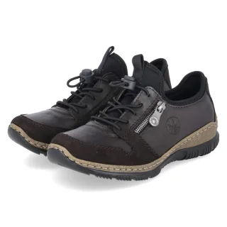Rieker Slip On Sneaker - Gr. 36 - Braun - Textil & Synthetik