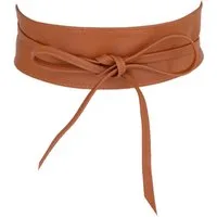 MIRROSI Taillengürtel Wickelgürtel aus Echtleder, Schleife mit breitem Bund (mit breitem Bund zum Wickeln, 7cm Breit, 265cm lang) OBi Gürtel, Bindegürtel, Schnürgürtel, Wickelgürtel