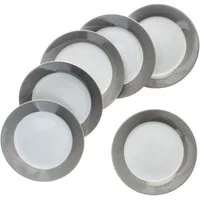MamboCat Frühstücksteller 6er Set Variant Grau Kuchenteller bunte Frühstücks-Teller Dessert