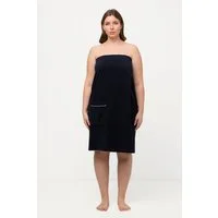 Ulla Popken Bademantel Frottee-Kilt Klettverschluss Rücken-Bündchen, normal, Materialmix