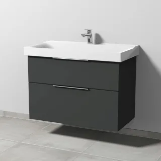 Sanipa 3way Waschtischunterbau zu Geberit Xeno2 Waschtisch mit 2 Auszügen, Graphit-Matt UP6611B