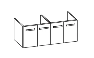 Artiqua 411 Waschtischunterschrank für Dura Style 233813 Graphit Struktur quer, 411-WU4T-D48-7070-40 411-WU4T-D48-7070-401