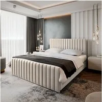 Masseno Boxbett ARION 140x200 cm mit Bonell Matratze und Topper, Doppelbett, Polsterbett mit Kopfteil, Boxspringbett
