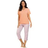 comtessa Schlafanzug Summer Whisper (Set, 2 tlg., 2-teilig) Damen Pyjama 2-teilig 7/8 Hose Baumwolle große Größen