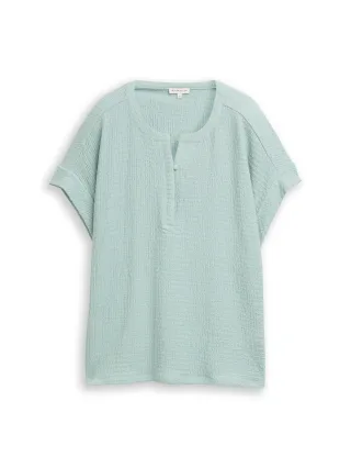 Tom Tailor - Crinkle T-Shirt blue haze - Gr. - XXXL