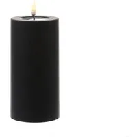 Deluxe Homeart LED-Kerze MIA für Außen 3D Flamme flackernd H: 15cm D: 7,5cm outdoor schwarz (1-tlg)