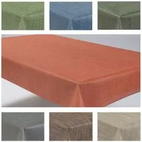 laro Tischdecke Wachstuchtischdecke Uni Leinen PVC Eckig