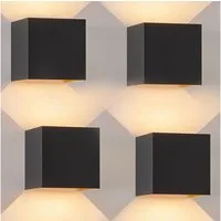 ZMH LED Wandleuchte Innen Wandlampe 5W Außenlampe Warmweiß Wand Flur, LED fest integriert, Wand Flur Schwarz-Gold