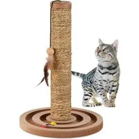 relaxdays Kratzbaum Kratzsäule mit Spielzeug