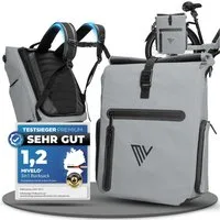 MIVELO Fahrradtasche 3in1 Gepäckträgertasche mit Rucksackfunktion Schultergurt wasserdicht, geräumiges Hauptfach, Außentaschen, Laptopfach