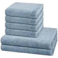 Cawö Handtuch Set Pure, Walkfrottee (Spar-Set, 6-St), 4 X Handtuch 2 X Duschtuch im Set - Baumwolle - Saugstark