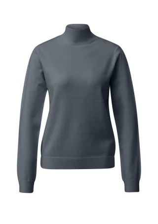 Q/S designed by - Strickpullover mit Stehkragen grau - Gr. - S
