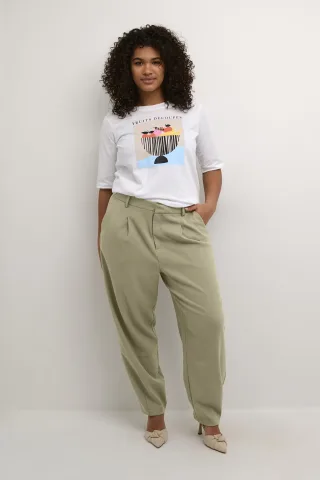 Pants Suiting Loose fit Vetiver green