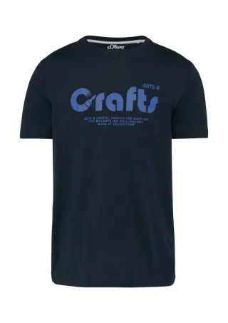 s.Oliver Red Label - T-Shirt mit Frontprint blau - Gr. - S