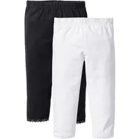 bonprix Caprileggings (Packung, 2-tlg) aus Baumwolle und Elasthan, mit elastischem Komfortbund, unifarben