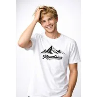 Banco T-Shirt Herren Mountain Print Shirt (Einzelartikel) Hochwertiger Grafik-Print, weiche Haptik, formbeständig