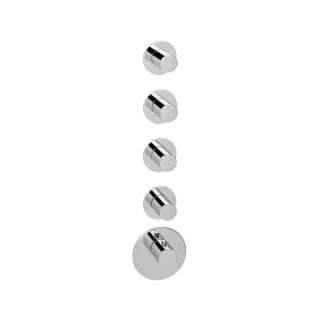 Herzbach Logic XL Fertigmontageset 11.524015.1.01 Universal-Thermostat-Modul, 5 runde Armaturenblenden, chrom