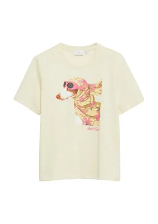 comma - T-Shirt mit coolem Frontprint beige - Gr. - 36