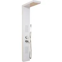 HOME DELUXE Duscharmatur Duschpaneel CASCATA - Weiß inkl. Tropenbrause und Thermostatfunktion