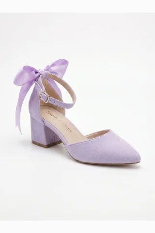 Arielle Schleife Knöchelriemen Blockabsatz Pumps