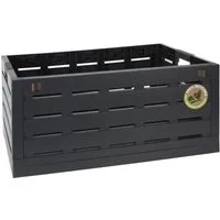Spetebo Klappbox XXL Klappbox 60 Liter anthrazit, 60.00 l, Universal Faltbox-Holz Optik - bis 50kg belastbar - Einkauf,Haushalt