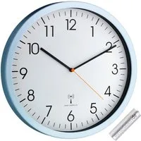 TFA Dostmann Funkwanduhr TFA 60.3517 mit mattem Alurahmen und leisem Sweep-Uhrwerk