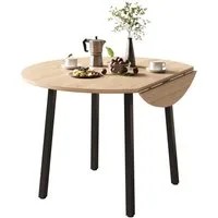 BlingBin Esstisch Klapptisch Küchentisch, klappbare Tischplatte, rund (Esszimmertisch, 1-St., 100 x 100 cm), für 2-4 Personen, Metallbeine, klappbare Tischplatte, für Wohnungen