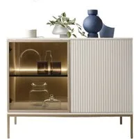 Compleo Kommode LINO (mit Fronten gefräst und gehärtetem Glas) Loft/Modern stil