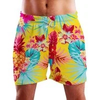 King Kameha Badeshorts Pineapple Funky Hawaii Bade-Shorts Mesh-Einsatz Verschluss Kordelzug Mit integriertem Mesh-Innenslip für extra Komfort