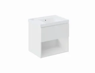 Cosmic Bbest Unterschrank 1 Schublade Und 1 Ablage mit Teckstone-Waschbecken, weiss matt, WJB010P060 WJB010P0601102