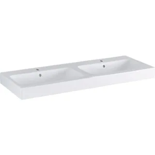 Geberit Doppelwaschtisch iCon, 2 Hahnlöcher, B: 1200 mm, T: 485 mm, 124120000, weiss 124120000