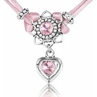 LUISIA® Kette mit Anhänger Chiara mit Herzblüte, Strassherz und Premium Kristallen (inkl. Schmuckbox)
