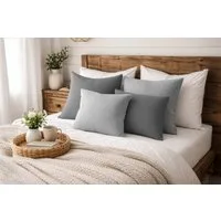 Amilian Dekokissen Sofakissen 4er Set mit Füllung - 2x 45x45 + 2x 35x45 cm, Hotelverschluss, waschbar, formstabil