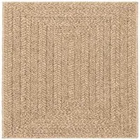vidaXL Teppich Teppich ZIZUR 200x200 cm Jute-Optik Indoor und Outdoor, Quadrat