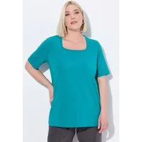 Ulla Popken T-Shirt T-Shirt A-Linie Carré-Ausschnitt Halbarm
