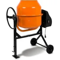 EBERTH Betonmischer 140L Elektrisch, 550W Motor, Gestell, Trommel und Zahnkranz aus Stahl, Zementmischer