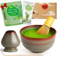 Goodwei Tee Matcha Set mit Teeschale, Matchabesen, Halter & Ceremonial Matcha